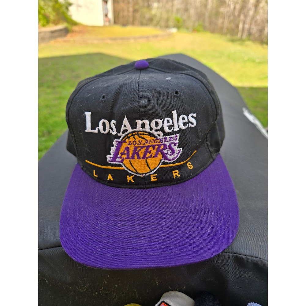 Vintage Los Angeles Lakers Snapback Hat BlackPurple NBA Basketball Cap Mens OSFA